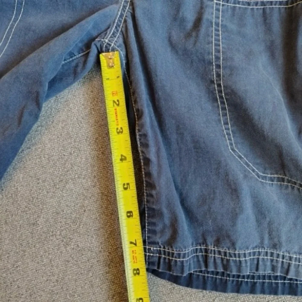 Oshkosh Bgosh Denim Shorts Boys 7X Blue Drawstring Cargo Stitched Pockets